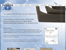 Tablet Screenshot of pioneeraerofab.com